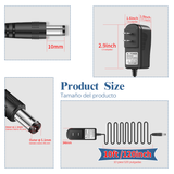 Adaptador de corriente continua de 12V 1A para cámaras de seguridad IP/CCTV. Salida DC 12V 1000mA, entrada AC 100V-240V/50 o 60Hz, enchufe de EE. UU. Incluye cable de alimentación AC a DC de 10 pies (negro)