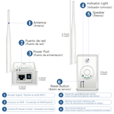 Extensor de Rango WiFi, Repetidor Inalámbrico 2.4G para el Sistema de Cámaras de Seguridad WEILAILIFE con Fuente de Alimentación. Compatible con Modo Repetidor Inalámbrico/Router IPC.