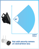 【8 LED Waterproof 】 IR Illuminator 90 Degree Wide Angle Long Range Infrared Light, 100ft 850nm IR Flood Lights with Power Adapter for Night Vision CCTV & IP Security Camera