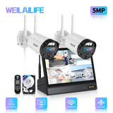 【Supervisión Nocturna de 90 pies】Sistema de cámara de seguridad inalámbrica para exteriores, videovigilancia Wi-Fi para el hogar y sistemas de cámaras de seguridad con monitor NVR de 10.1''