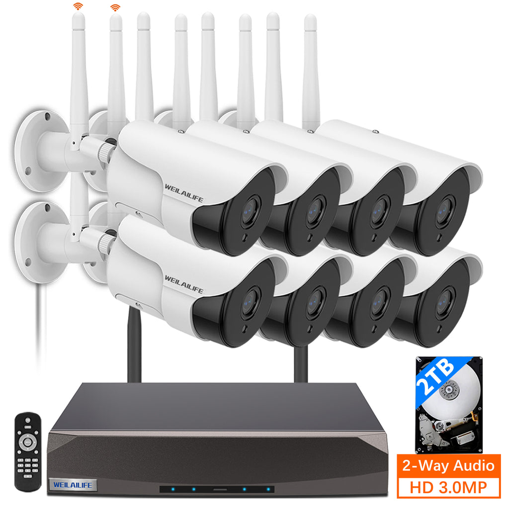 Security Audio System {3.0MP & Two-Way Audio} Wireless Security Camera System – WEILAILIFE ...