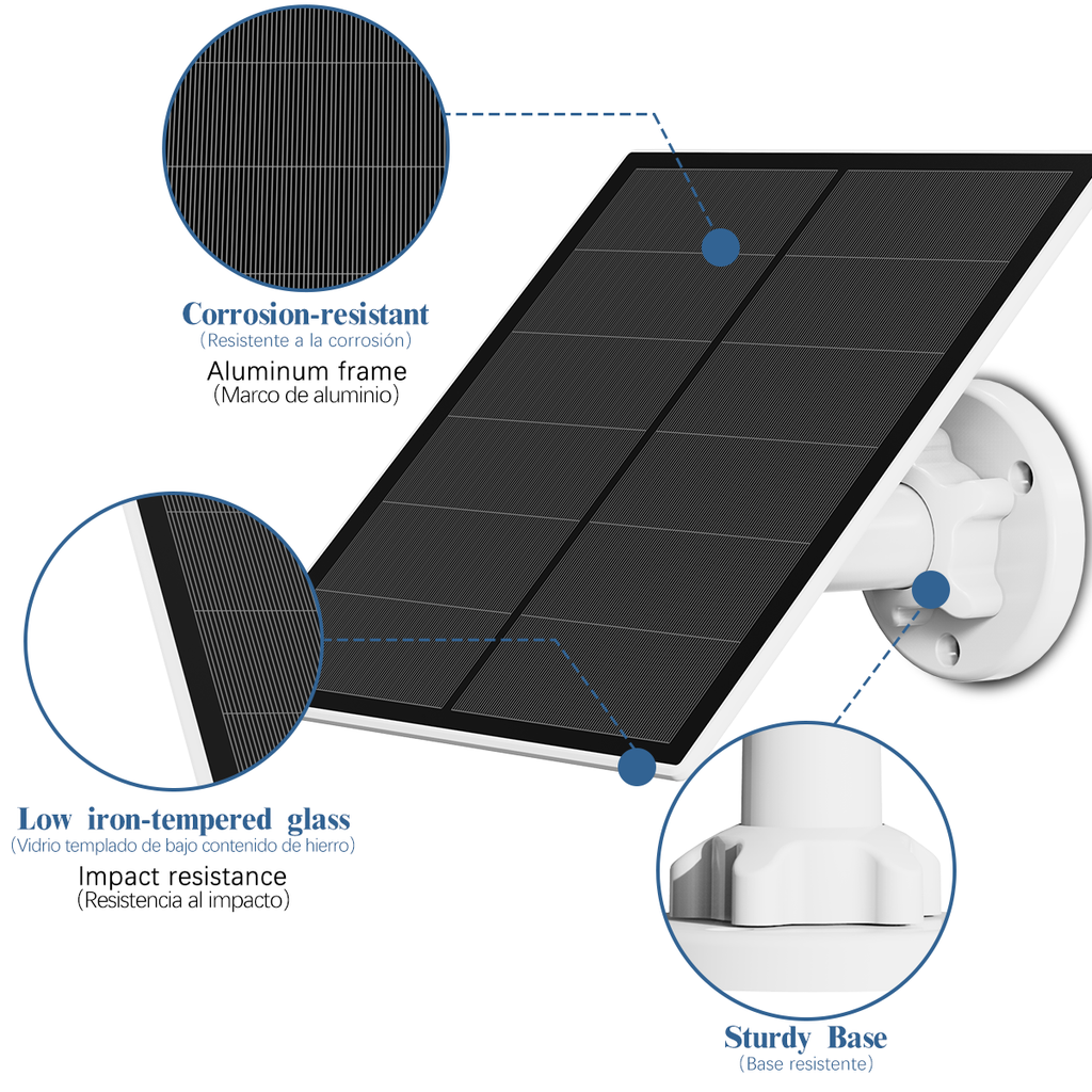  Sistema de cámara de seguridad solar WiFi inalámbrico para  exteriores, paquete de 4, cámara de seguridad alimentada por energía solar  de 3 MP (incluye estación base y 4 cámaras solares), audio