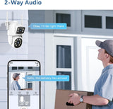 WEILAILIFE 【Dual Lens Linkage & 2-Way Audio】 2K 4MP Outdoor Wireless PTZ Security Camera,360° View, 2.4/5GHz WiFi Home Security Cameras with Auto Tracking, IP66 Waterproof, SD/Cloud Storage.