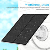Solar Panel for Wireless Outdoor Security Camera, IP 66 Waterproof 5W Micro USB Port Cable & Type-c Adapter Solar Panels with 10ft Cable, Continuous Power Supply for Rechargeable Solar Powered Cameras