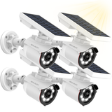 Luz Solar con Sensor de Movimiento para Exteriores (Paquete de 3), Proyector Solar de Seguridad Inalámbrico, 1800 Lúmenes, Reflectores LED para Jardín, Patio Trasero, Camino, Porche