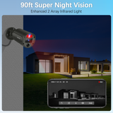【Flashing LEDs Visual Alert】 Dual Power Supply Wired Security Camera System, Wired Cameras for Home Security, Home Video Surveillance System, NVR Security Camera System