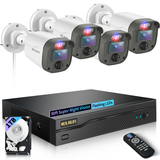 【90ft Super Night Vision】 5MP Outdoor Wired Security Camera System, Home Video Surveillance Systems, CCTV Cameras with DVR Recorder