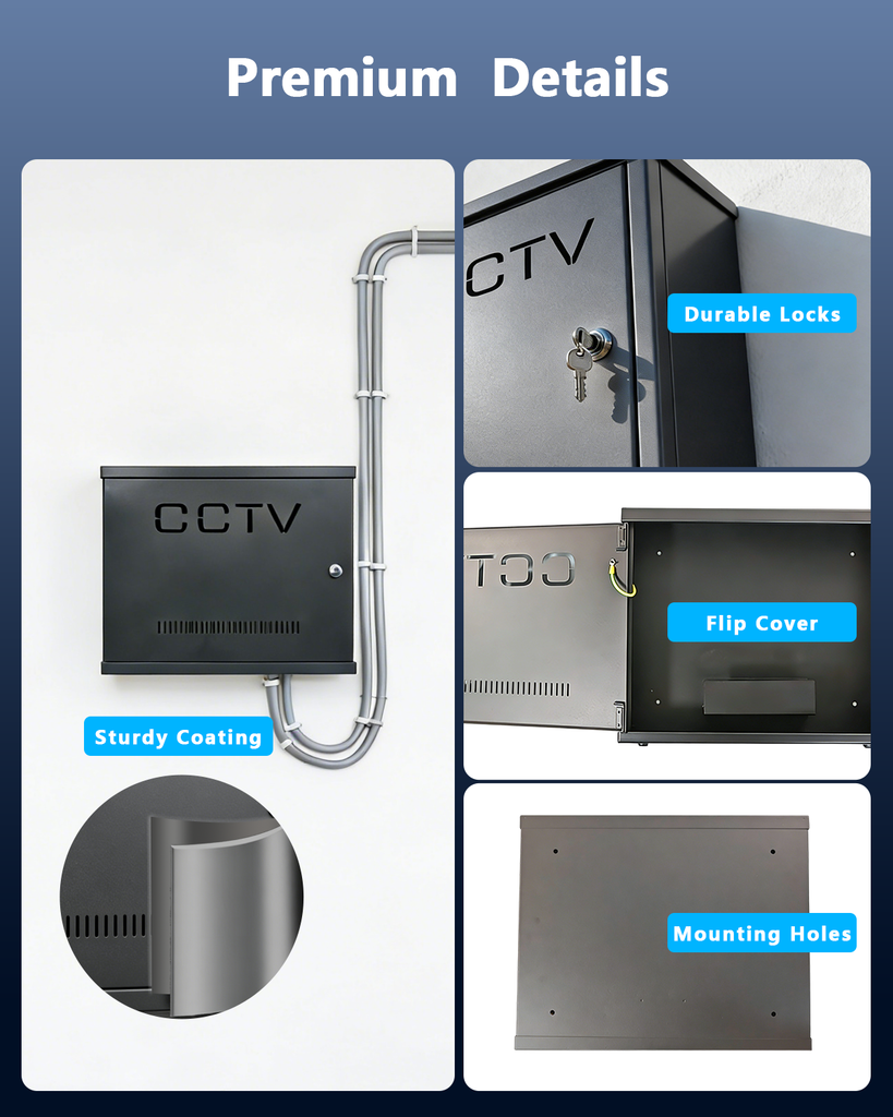 Heavy Duty Lockable Enclosure Box for Security Wiring, Universal Steel ...