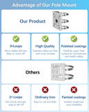 Universal Vertical Pole Corner Mount Bracket for Security Camera, Stainless Steel Pole Mount Adapter with 6 Loops, CCTV Cameras Mounting Brackets, Solar Panel Clamp