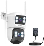 WEILAILIFE 【2-Way Audio & Auto Tracking】 4MP Extend PTZ Security Cameras Wireless Outdoor, WiFi Home Video Surveillance Camera(1 Pack)