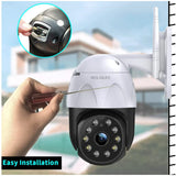 Home Outdoor PTZ Wireless Security Camera（1 Pack） Two Way Audio 3.0 Megapixel Pan Tilt WiFi Surveillance Dome Cam with Night Vision