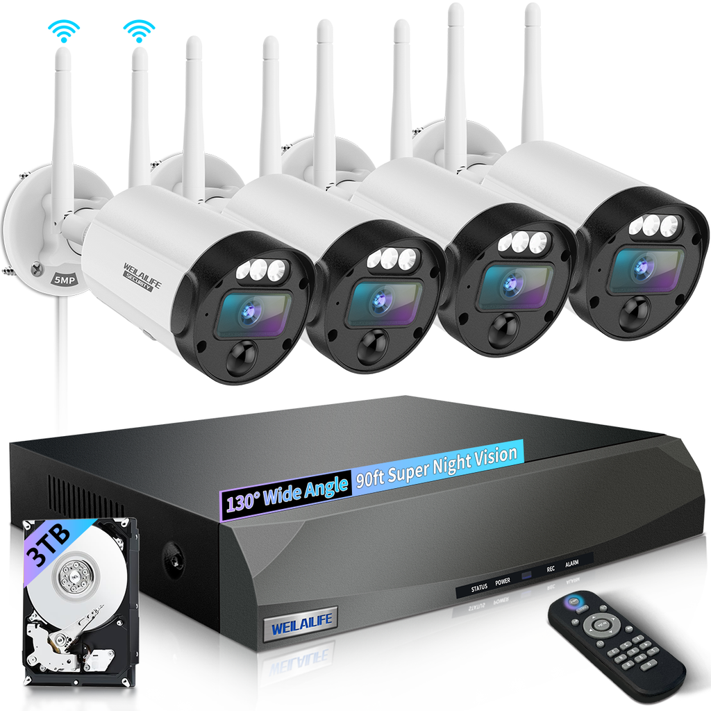 Security Camera Rec Outdoor Wireless Security Camera System, Wireless Cameras for Home ...