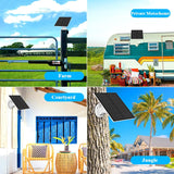 Solar Panel for Wireless Outdoor Security Camera, IP 66 Waterproof 5W Micro USB Port Cable & Type-c Adapter Solar Panels with 10ft Cable, Continuous Power Supply for Rechargeable Solar Powered Cameras