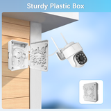 【Compatible with PTZ Cameras】 Security Camera Junction Box, Outdoor CCTV Mounting Bracket, IP65 Waterproof ABS Plastic Cable Concealment Box