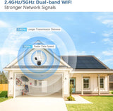 WEILAILIFE 【Dual Lens Linkage & 2-Way Audio】 2K 4MP Outdoor Wireless PTZ Security Camera,360° View, 2.4/5GHz WiFi Home Security Cameras with Auto Tracking, IP66 Waterproof, SD/Cloud Storage.