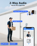 【All-in-One Security System】 Security Cameras Wireless Outdoor, WiFi Home Video Surveillance Systems, Solar Powered PTZ Security Camera System DVR Kits