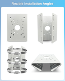 Universal Vertical Pole Corner Mount Bracket for Security Camera, Stainless Steel Pole Mount Adapter with 6 Loops, CCTV Cameras Mounting Brackets, Solar Panel Clamp