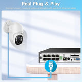 WEILAILIFE 【2-Way Audio & PTZ Digital Zoom 】 4K 8MP PoE IP Security Camera, Wired Outdoor & Indoor Security Cameras, Home Video Surveillance with 18.3m LAN Cable