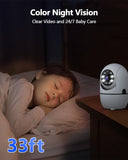 WEILAILIFE 【2-Way Audio】 2K Indoor WiFi Security Camera, 360° Wireless Cameras for Home Security, Baby/Pet/Dog Video Surveillance Camera