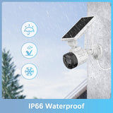 【2-Way Audio & Wire-Free Solar Powered】 2-Antenna Enhanced Outdoor Solar Battery Wireless Security Camera System WiFi Home Video Surveillance Camera System Solar 6 Pack
