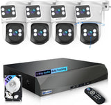 【Auto Tracking & 2-Way Audio】 4K Wired Security Camera System, Outdoor POE PTZ IP Cameras, Home Video Surveillance Camera Systems