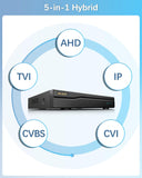 5MP HD 8CH DVR Recorder for Home Security Camera System, 5-in-1 Hybrid CCTV Digital Video Recorders for AHD/Analog/TVI/CVBS/IP Surveillance Cameras