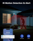 WEILAILIFE 【Audio bidireccional y zoom digital PTZ】 Cámara de seguridad IP PoE 4K de 8 MP, cámaras de seguridad con cable para exteriores e interiores, videovigilancia doméstica con cable LAN de 18,3 m