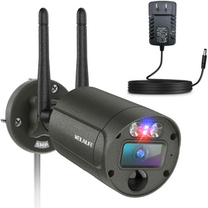 【Flashing LEDs Visual Alert】 5MP Extend Wireless Security Camera, Wireless Cameras for Home Security, Outdoor WiFi Video Surveillance Camera