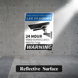 24-Hour Video Surveillance Warning Sign, Outdoor Aluminum Warning Sign, 12''x7'' Security Camera Signs for Home,Warehouse, Driveway Alert, Business,CCTV