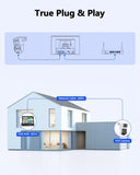 【All-in-One Security System】 4K Wired Security Camera System, Outdoor POE PTZ IP Cameras, Home Video Surveillance Camera Systems
