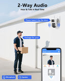 WEILAILIFE 【2-Way Audio & Auto Tracking】 4MP Extend PTZ Security Cameras Wireless Outdoor, WiFi Home Video Surveillance Camera(1 Pack)