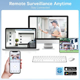 【5.0MP Audio Bidireccional】 Sistema de cámaras PoE, 6 cámaras IP PoE de 5MP, NVR de 8 canales, detección de movimiento, grabación 24/7, visión nocturna, resistente al agua IP67.