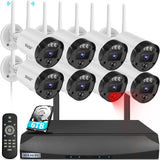 【Dual Antenna Enhanced & PIR Motion Detection】 2-Way Audio 5MP Outdoor Wireless Security Camera System, WiFi Video Surveillance, Home Security Cameras NVR