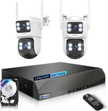 【2-Way Audio】 4MP PTZ Security Cameras Wireless Outdoor, WiFi Camera for Home Security, Home Video Surveillance System, Surveillance DVR Kits