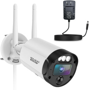 【Audio bidireccional y detección de movimiento PIR】 Sistema de cámara de seguridad inalámbrica para exteriores con antena dual, videovigilancia WiFi, cámaras de seguridad para el hogar NVR, completo con un cable de alimentación de 3 m 12 V 1 A