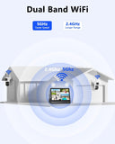 【All-in-One Security System】 Security Cameras Wireless Outdoor, WiFi Home Video Surveillance Systems, Solar Powered PTZ Security Camera System DVR Kits