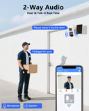 WEILAILIFE 【Auto Tracking & 2-Way Audio】 4MP Solar Powered Extend PTZ Camera, Wireless Outdoor Security Cameras, WiFi Home Video IP Camera(1 Pack)