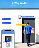 WEILAILIFE 【Audio bidireccional y zoom digital PTZ】 Cámara de seguridad IP PoE 4K de 8 MP, cámaras de seguridad con cable para exteriores e interiores, videovigilancia doméstica con cable LAN de 18,3 m