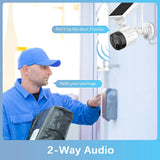 【2-Way Audio & Wire-Free Solar Powered】 2-Antenna Enhanced Outdoor Solar Battery Wireless Security Camera System WiFi Home Video Surveillance Camera System Solar 6 Pack