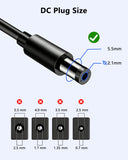 Adaptador de corriente continua de 12V 1A para cámaras de seguridad IP/CCTV. Salida DC 12V 1000mA, entrada AC 100V-240V/50 o 60Hz, enchufe de EE. UU. Incluye cable de alimentación AC a DC de 10 pies (negro)