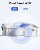【Seguimiento automático y audio bidireccional】 Sistema de cámara PTZ con energía solar, cámaras de seguridad inalámbricas para exteriores, sistemas de videovigilancia WiFi para el hogar, kits DVR
