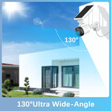 【2-Way Audio & Wire-Free Solar Powered】 2-Antenna Enhanced Outdoor Solar Battery Wireless Security Camera System WiFi Home Video Surveillance Camera System Solar 6 Pack