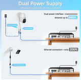 WEILAILIFE 【2-Way Audio & PTZ Digital Zoom 】 4K 8MP PoE IP Security Camera, Wired Outdoor & Indoor Security Cameras, Home Video Surveillance with 18.3m LAN Cable
