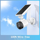 【2-Way Audio & Wire-Free Solar Powered】 2-Antenna Enhanced Outdoor Solar Battery Wireless Security Camera System WiFi Home Video Surveillance Camera System Solar 6 Pack