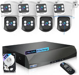 【Auto Tracking & 2-Way Audio】 4K Wired Security Camera System, Outdoor POE PTZ IP Cameras, Home Video Surveillance Camera Systems