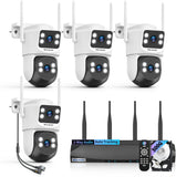 【2-Way Audio】 4MP PTZ Security Cameras Wireless Outdoor, WiFi Camera for Home Security, Home Video Surveillance System, Surveillance DVR Kits
