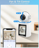 WEILAILIFE 【2-Way Video】 Indoor Wireless Pet Dog Security Camera Home WiFi Surveillance Cameras Baby/Elderly Pan Tilt Smart Security Camera