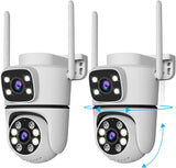 WEILAILIFE 【Dual Lens Linkage】 5MP Outdoor Wireless Security Camera, PTZ WiFi Video Surveillance Cameras for Home Security