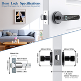 Fingerprint Door Lock, Biometric Digital Keyless Entry Door Lock with Handle, Electronic Password Keypad Lock, Smart Deadbolt with Code for Bedroom Door, Front Door, Airbnb Hotel, Office