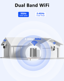 【Auto Tracking & 2-Way Audio】 Solar Powered PTZ Camera System, Wireless Outdoor Security Cameras, WiFi Home Video Surveillance Systems DVR Kits